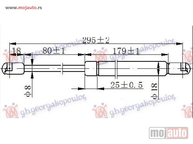 Glavna slika -  AMORTIZER GEPEK VRATA (295L-480N) Bmw series 3 (e36) sdn 90-98 -dostupno - MojAuto