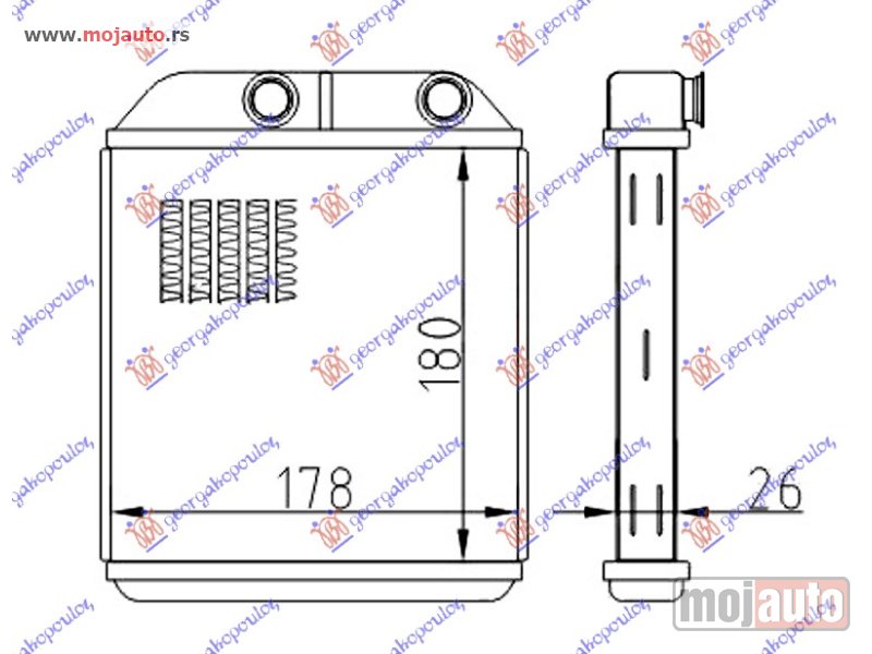 Glavna slika -  GREJAC KABINE (180x175x26) Volvo s40 95-00 -dostupno - MojAuto