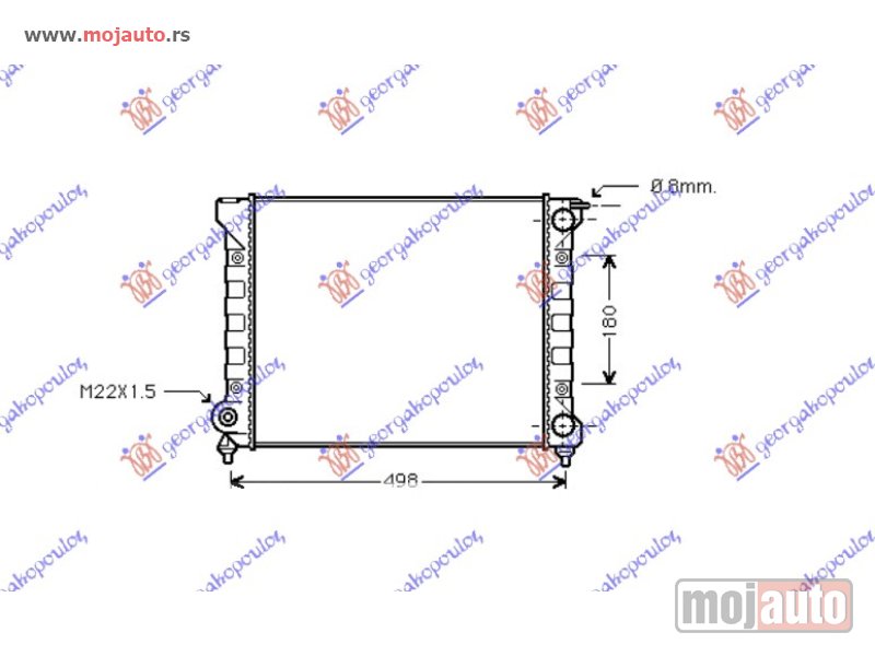 Glavna slika -  HLADNJAK MOTORA 1.6 (43x32) Vw golf ii 84-88 -dostupno - MojAuto