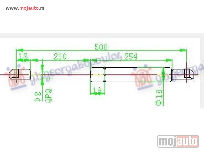 Glavna slika -  AMORTIZER GEPEK VRATA (500L-350N) Vw golf iii 92-98 -dostupno - MojAuto