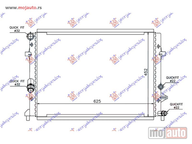 Glavna slika -  HLADNJAK MOTORA 1.2 TSI (62.5x45.2x34) Vw golf vi 08-13 -dostupno - MojAuto