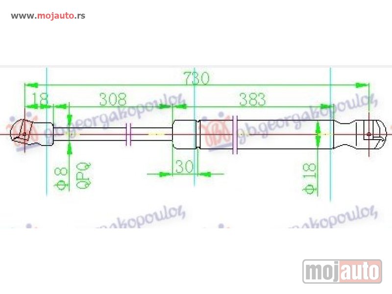 Glavna slika -  AMORTIZER HAUBE (728L-265N) Vw golf vi 08-13 -dostupno - MojAuto