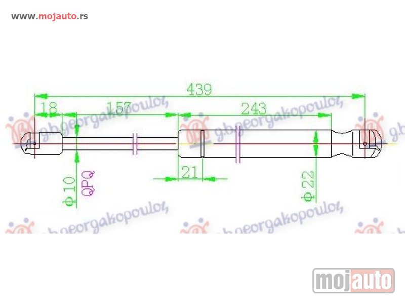 Glavna slika -  AMORTIZER GEPEK VRATA (440L-550N) Vw golf vi 08-13 -nedostupno - MojAuto