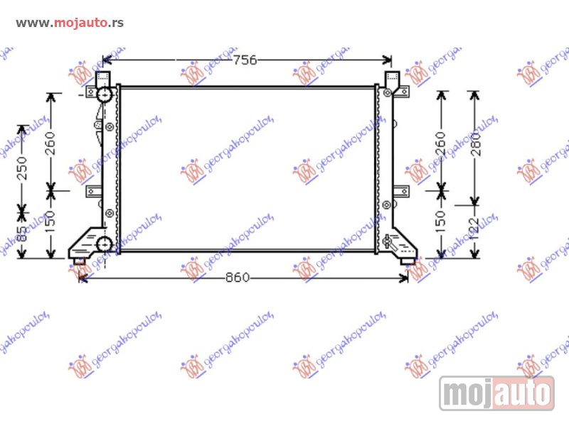 Glavna slika -  HLADNJAK MOTORA 2.3 BENZIN/2.5/2.8 TDI (MAN) (67.9x39.9x2.6) Vw lt 98-06 -dostupno - MojAuto