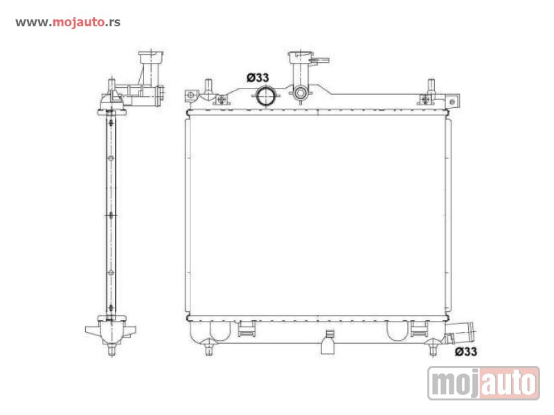 Glavna slika -  HLADNJAK MOTORA 1.2i/16V (MAN) (44.5x35) Hyundai i10 07-10 -dostupno - MojAuto