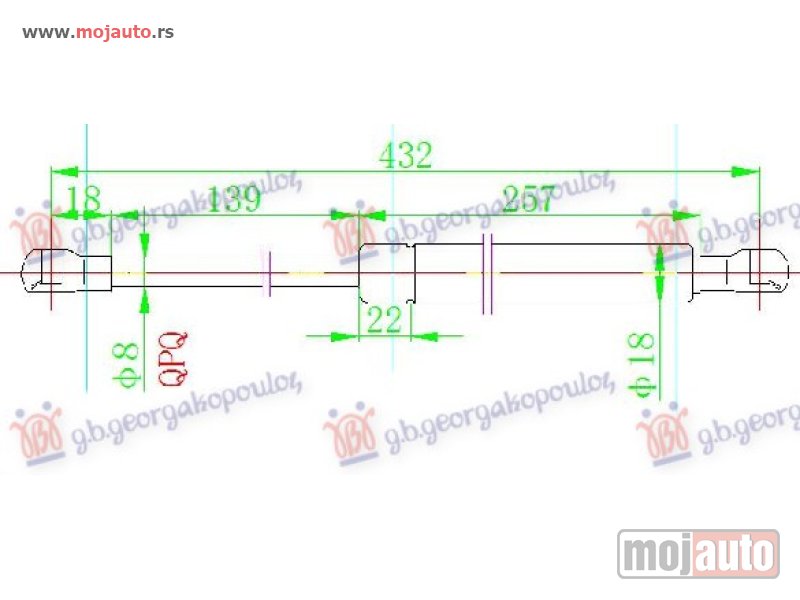 Glavna slika -  AMORTIZER GEPEK VRATA (431L-600N) Renault megane h/b - s.w. 08-14 -dostupno - MojAuto