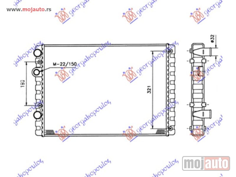 Glavna slika -  HLADNJAK MOTORA 1.4 FSI BENZIN - 1.7/1.9 DIZEL (51x38) Vw polo 94-99 -dostupno - MojAuto