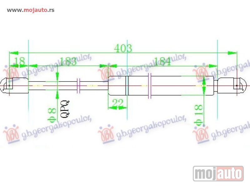 Glavna slika -  AMORTIZER GEPEK VRATA (403L-620N) Audi tt 98-06 -dostupno - MojAuto