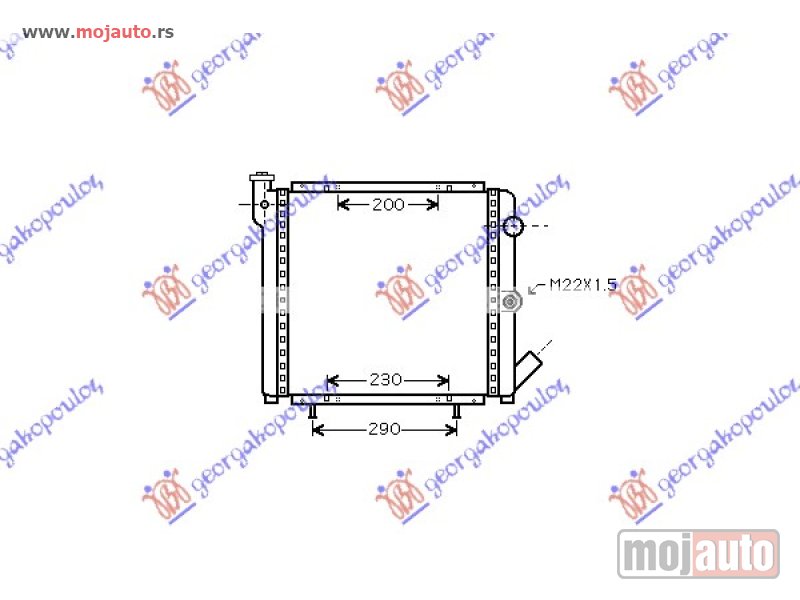 Glavna slika -  HLADNJAK MOTORA BENZIN (+AC) (39x39.5x1.9) Renault 9 81-92 -dostupno - MojAuto