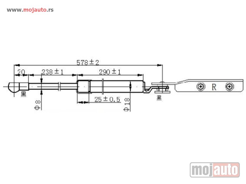 Glavna slika -  AMORTIZER GEPEK VRATA KARAVAN (578L-410N) Desno Subaru legacy/outback 04-10 -dostupno - MojAuto