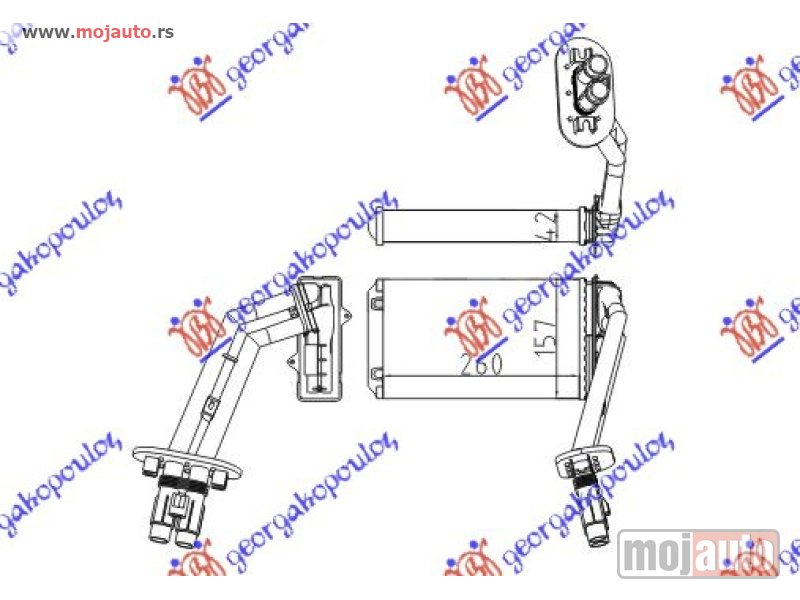 Glavna slika -  GREJAC KABINE (260x157x42) (TIP VALEO) Renault laguna 94-98 -dostupno - MojAuto