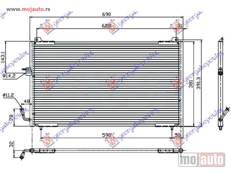 Glavna slika -  HLADNJAK KLIME BENZIN/DIZEL (650x380) 99- Peugeot 406 sdn 96-05 -dostupno - MojAuto