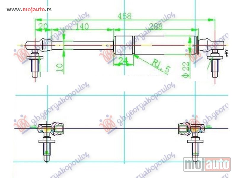 Glavna slika -  AMORTIZER GEPEK VRATA (440L-860N) Jeep grand cherokee 99-05 -dostupno - MojAuto