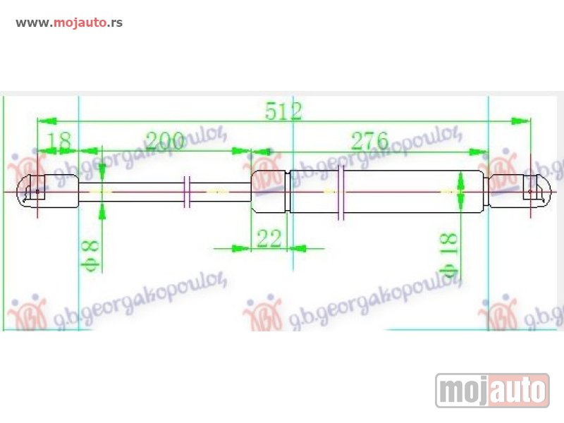 Glavna slika -  AMORTIZER GEPEK VRATA KARAVAN (513L-460N) Hyundai i30 07-12 -dostupno - MojAuto