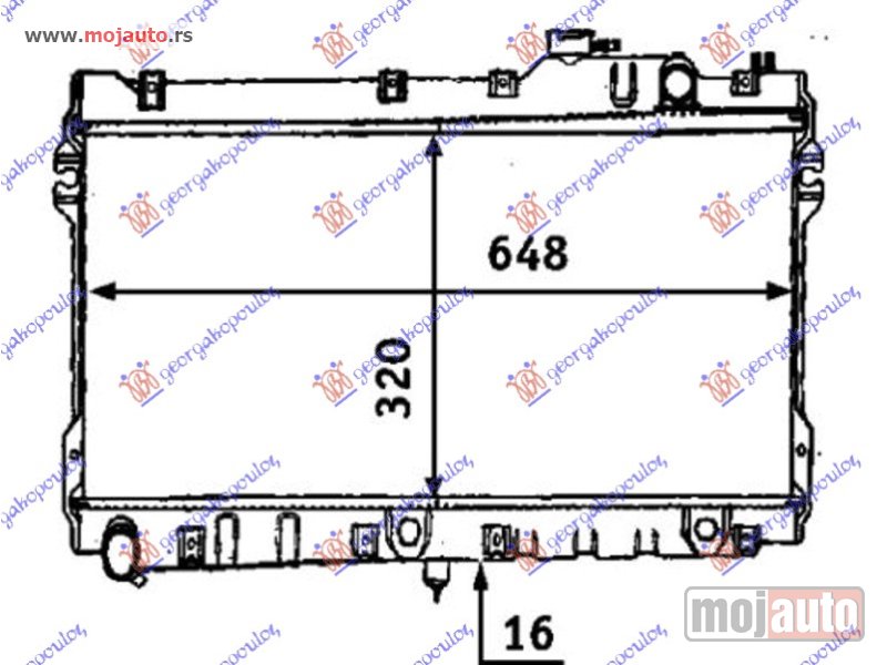 Glavna slika -  HLADNJAK MOTORA 1.6/1.8i 16V (32.5x64.8) Mazda miata mx5 90-99 -dostupno - MojAuto