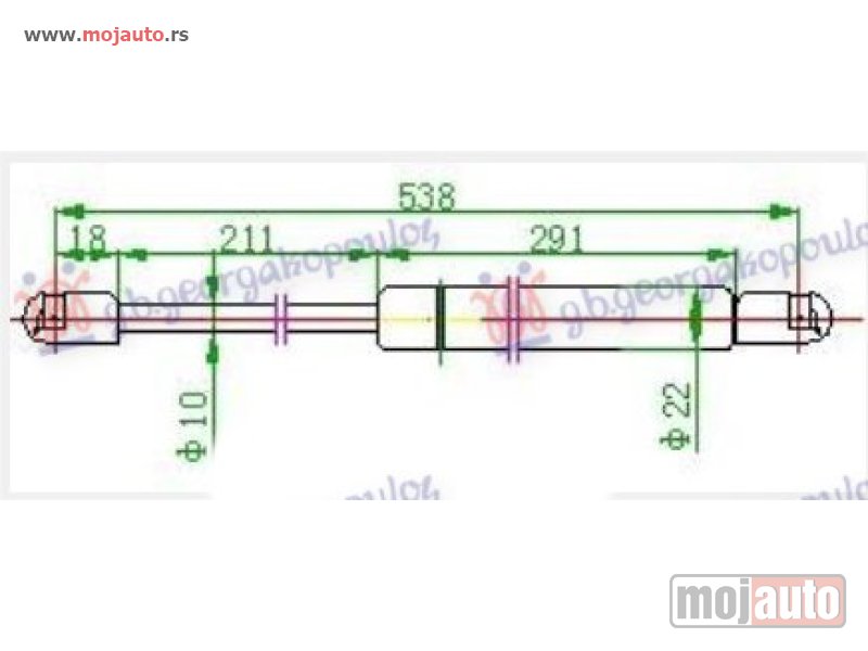 Glavna slika -  AMORTIZER GEPEK VRATA (540L-450N) Hyundai accent l/b 97-99 -dostupno - MojAuto