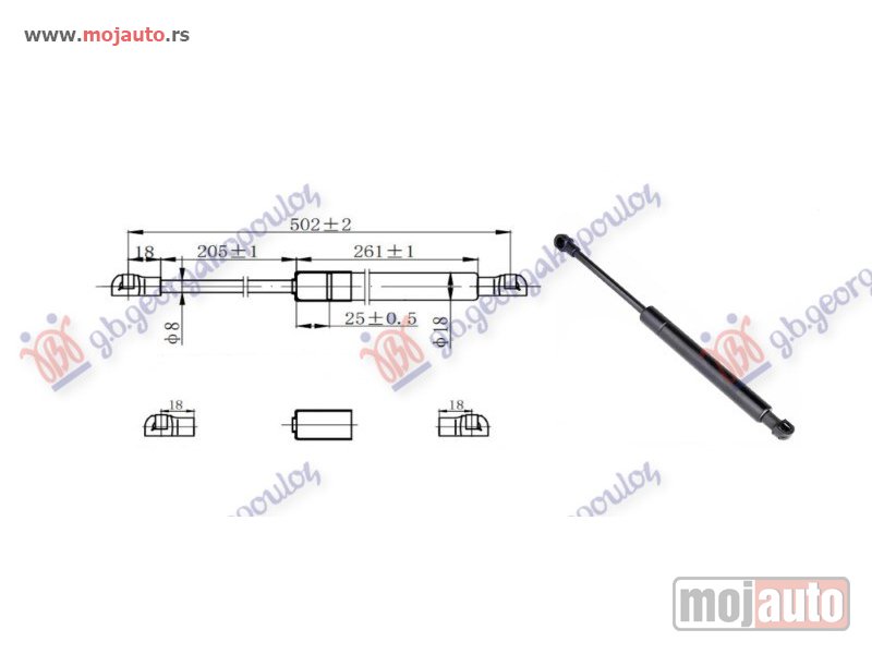 Glavna slika -  AMORTIZER GEPEK VRATA (QASHQAI+2) (502L-375N) Nissan qashqai 07-10 -dostupno - MojAuto