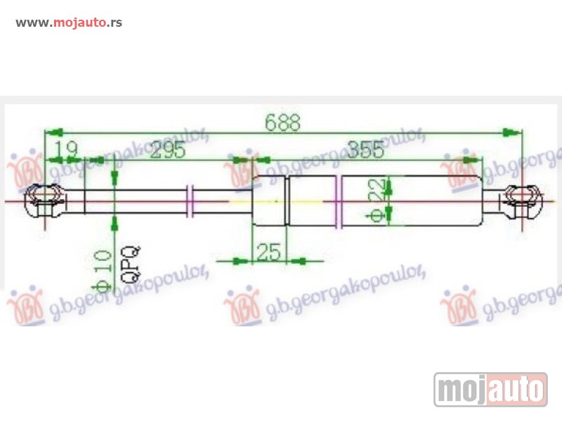 Glavna slika -  AMORTIZER GEPEK VRATA (690L-630N) Renault kangoo 98-03 -dostupno - MojAuto