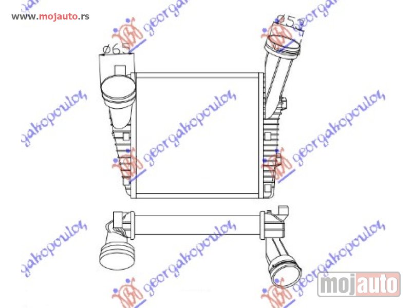 Glavna slika -  HLADNJAK INTERKULERA 3.0 TDi DIZEL (286x292x50) (66-54) Desno Audi q7 09-15 -dostupno - MojAuto