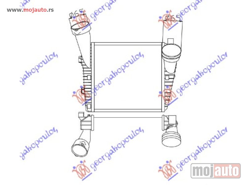 Glavna slika -  HLADNJAK INTERKULERA 2.5-3.0-5.0 Tdi DSL (288x292x50) (66-66) Levo Vw touareg 03-10 -dostupno - MojAuto