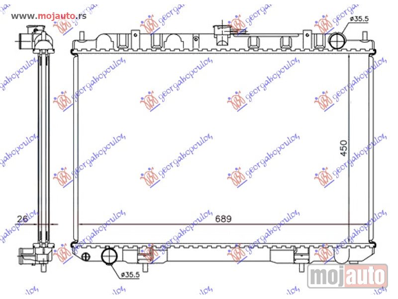 Glavna slika -  HLADNJAK MOTORA 2.2 DCI (45x69) -07 Nissan x-trail 01-14 -dostupno - MojAuto