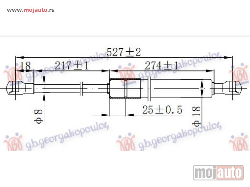 Glavna slika -  AMORTIZER GEPEK VRATA -07 (536L-410N) Nissan x-trail 01-14 -dostupno - MojAuto