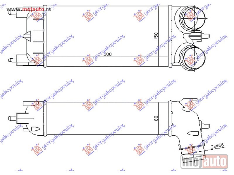 Glavna slika -  HLADNJAK INTERKULERA 1.6 THP BENZIN (300x150x80) Citroen c5 08-16 -dostupno - MojAuto