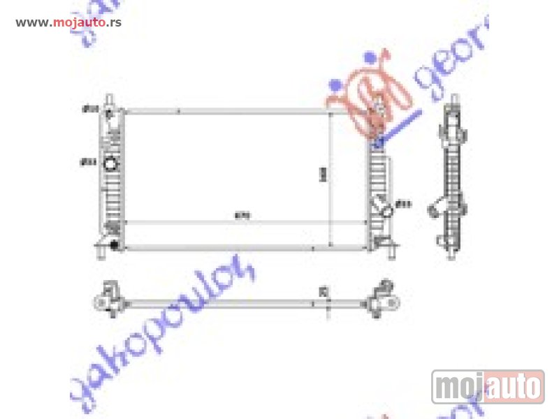 Glavna slika -  HLADNJAK MOTORA 2.2 CiTD (67x36.5) Mazda 3 sdn-h/b (bl) 08-13 -dostupno - MojAuto