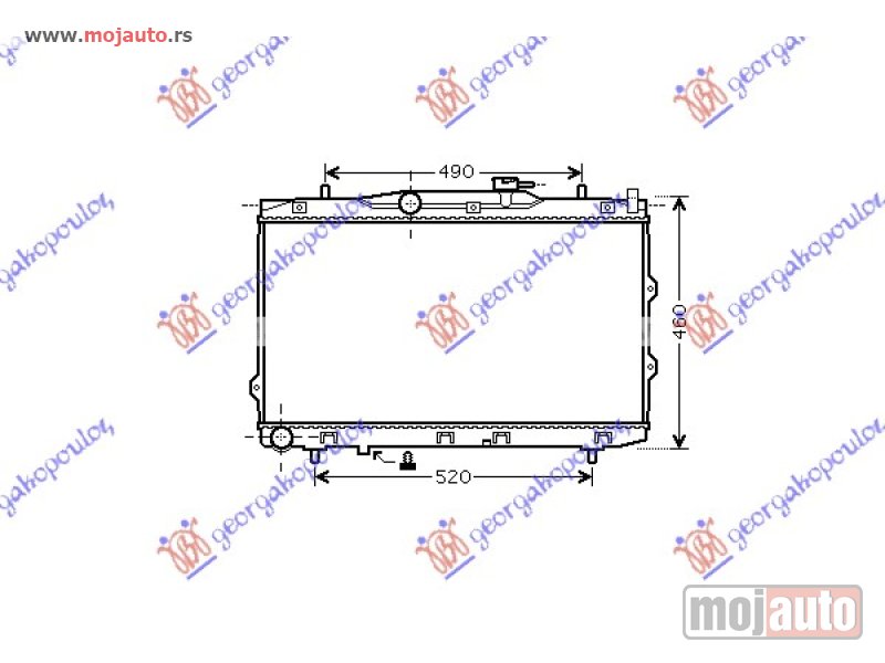 Glavna slika -  HLADNJAK MOTORA 1.6I/2.0I 16V (+/-AC) (37.5x67x16) -06 Kia cerato 04-09 -dostupno - MojAuto