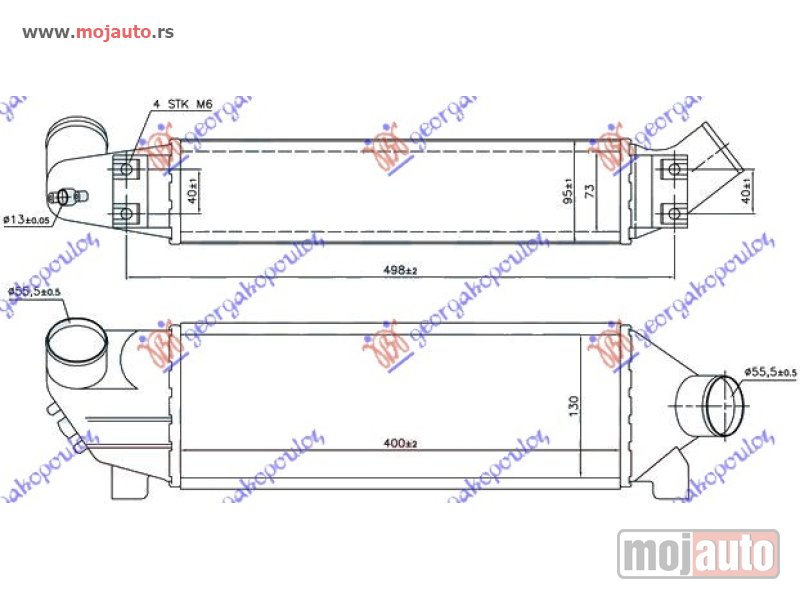Glavna slika -  HLADNJAK INTERKULERA 2.0 TDi (40x12.7x76) 00-02 Ford transit 00-06 -dostupno - MojAuto