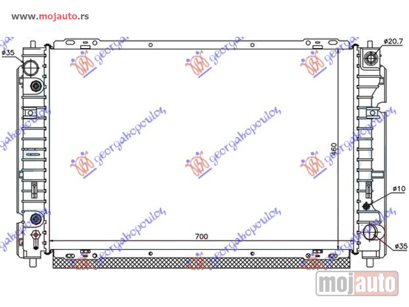 Glavna slika -  HLADNJAK MOTORA 2.0 BENZIN (MAN/AUTO) (700x460x26) -04 Ford maverick 00-08 -dostupno - MojAuto