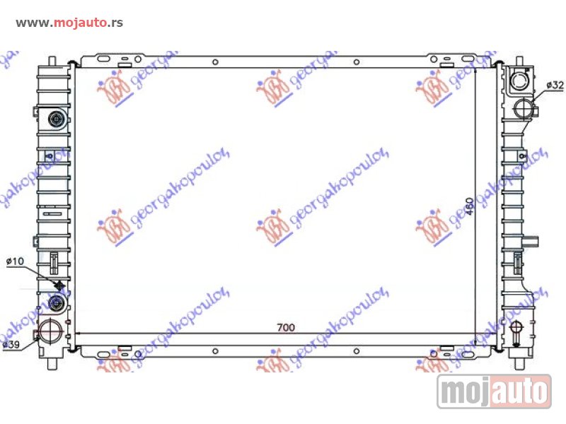 Glavna slika -  HLADNJAK MOTORA 3.0 i 24V (MAN/AUTO) (69.7x46.7) Ford maverick 00-08 -dostupno - MojAuto