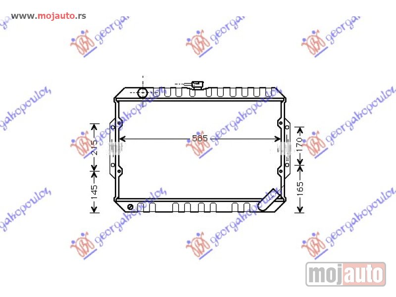 Glavna slika -  HLADNJAK MOTORA 2.5 T.DIZEL (+/-AC) (40x60) Mitsubishi p/u l200 93-96 -dostupno - MojAuto