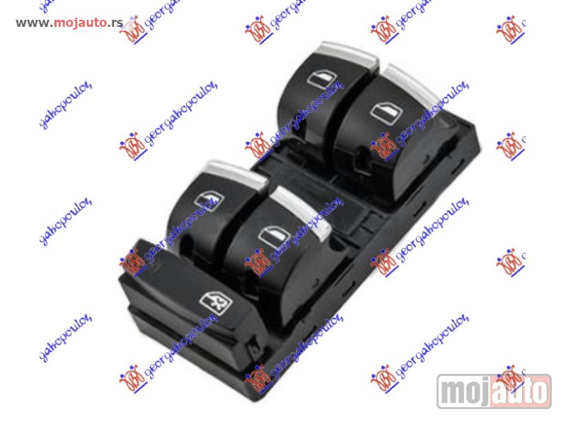 Glavna slika -  PREKIDAC U PREDNJIM VRATIMA HROM/CRNI (4 TASTERA) (10 PIN) Levo Audi q7 09-15 -dostupno - MojAuto