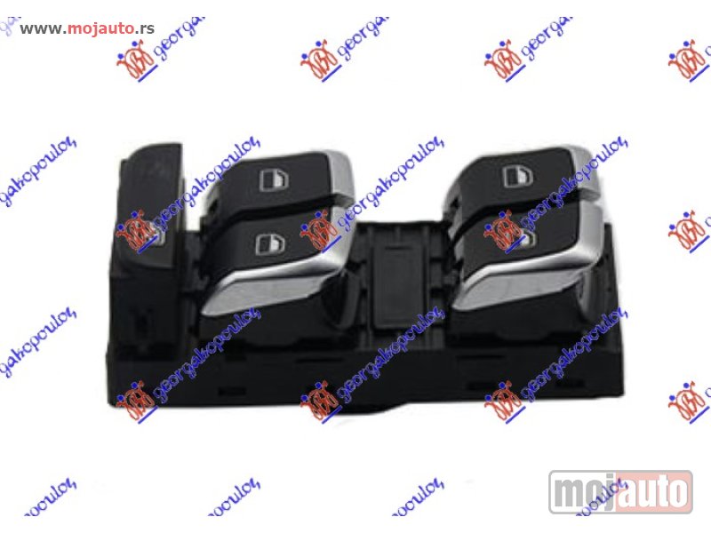 Glavna slika -  PREKIDAC U PREDNJIM VRATIMA HROM/CRNI (4 TASTERA) (10 PIN) Levo Audi q3 11-14 -dostupno - MojAuto