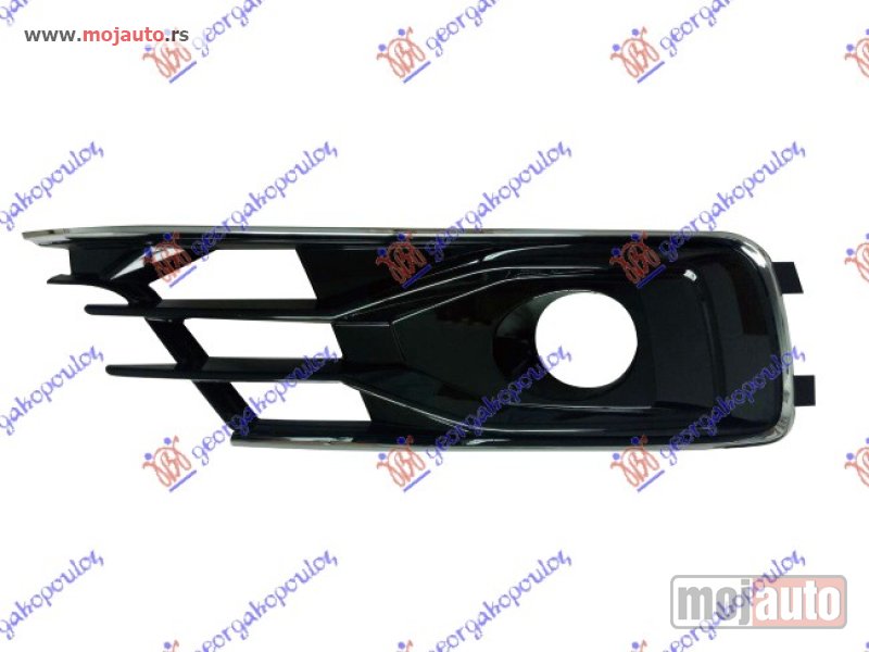 Glavna slika -  RESETKA PREDNJEG BRANIKA (SA MAGLENKOM) (BLACK EXCLUSIVE) Desno Audi a6 14-18 -dostupno - MojAuto