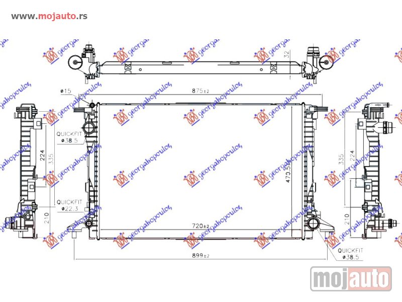 Glavna slika -  HLADNJAK MOTORA 2.9/3.0 TFSi BENZIN (AUTO) - 3.0 TDi DIZEL (AUTO) (720x470x32) Audi a8 21- -dostupno - MojAuto