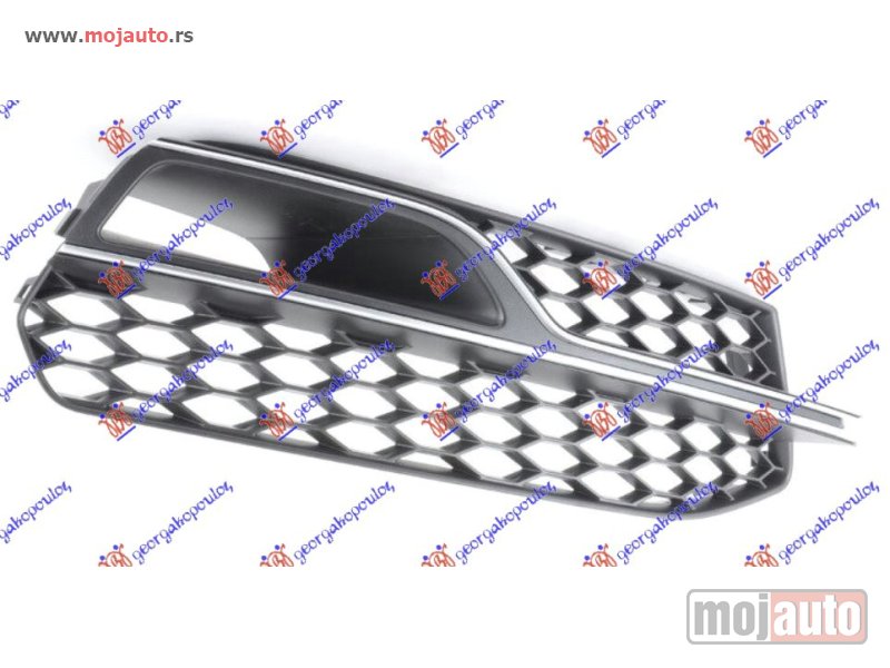 Glavna slika -  RESETKA PREDNJEG BRANIKA SA HROM (SA MAGLENKOM) (S3) Desno Audi a3 3d/sportback 12-16 -dostupno - MojAuto