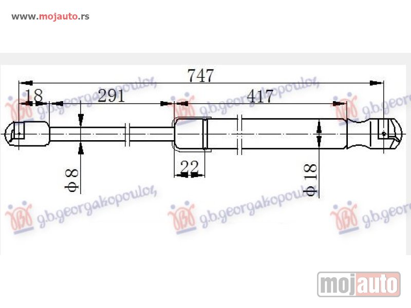 Glavna slika -  AMORTIZER HAUBE (746L-200N) Audi a3 3d/sportback 12-16 -dostupno - MojAuto