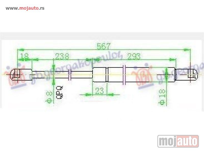Glavna slika -  AMORTIZER GEPEK VRATA (570L-460N) Bmw x1 (e84) 13-15 -dostupno - MojAuto