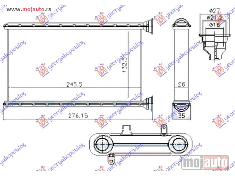 Glavna slika -  GREJAC KABINE (245x132x26) Bmw series 1 (f21/20) 3/5d 11-15 -dostupno - MojAuto