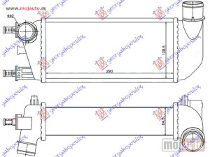 NOVI: delovi  HLADNJAK INTERKULERA 1.3 JTDM-JTD (29x13x6.4) Fiat 500 15- -dostupno