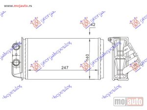 NOVI: delovi  GREJAC KABINE (248x130) (BEZ PREKIDACA) Fiat strada 05-14 -dostupno