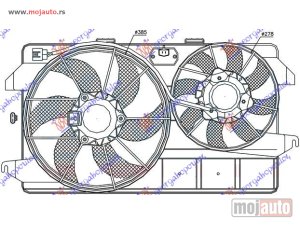 NOVI: delovi  VENTILATOR (DUPLI) (2 MOTORA) KOMPLET (1.8 BENZIN/DIZEL) (+AC) Ford transit connect 10-13 -dostupno