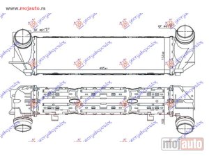 NOVI: delovi  HLADNJAK INTERKULERA 1.6-2.0 BENZIN (495x133x100) Bmw series 5 (f10/11) 13-16 -dostupno