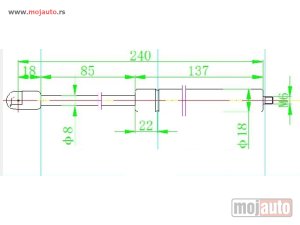 NOVI: delovi  AMORTIZER HAUBE (240L-410N) Bmw series 5 (f10/11) 10-13 -dostupno