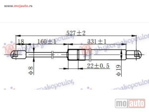 NOVI: delovi  AMORTIZER GEPEK VRATA (527L-610N) Jeep compass 11-16 -dostupno