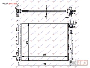 NOVI: delovi  HLADNJAK MOTORA BENZIN/DIZEL (+/-AC) (51x40x1.2) 12- Dacia sandero 12-16 -dostupno