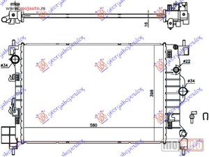 NOVI: delovi  HLADNJAK MOTORA 1.6 16v BENZIN (MAN) (580x400x16) Chevrolet aveo sdn-h/b 12- -dostupno