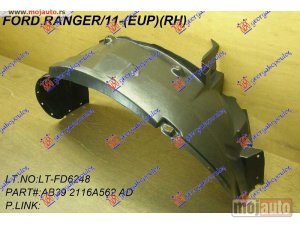 NOVI: delovi  POTKRILO Desno Ford ranger 12-15 -nedostupno